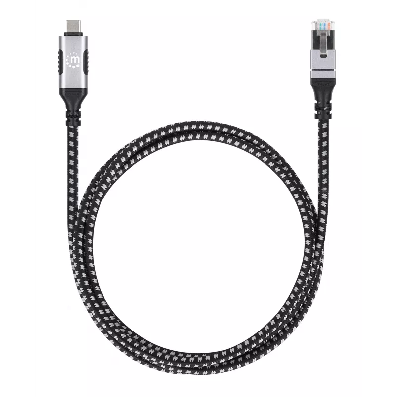 Καλώδιο Manhattan USB-C σε Gigabit δικτύου Ethernet RJ45 2m μαύρο/ασημί