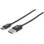 Καλώδιο Manhattan USB-C σε USB-A, 1 m, αρσενικό σε αρσενικό, μαύρο, 480 Mbit/s (USB 2.0), Hi-Speed USB, εφ' όρου ζωής εγγύηση, αντιστοιχεί σε USB2AC1M