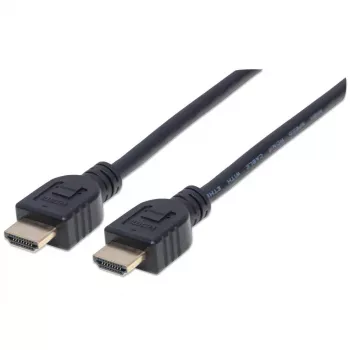 Καλώδιο Manhattan HDMI 4K@60Hz με Ethernet - πιστοποιημένο CL3, 1m, κατάλληλο για εγκατάσταση εντός τοίχου, για όλες τις εφαρμογές 4K και 1080p/HD – αναβαθμίστε τώρα ή κρατήστε το έτοιμο όταν το χρειαστείτε, αρσενικό σε αρσενικό, μαύρο, Ultra HD 4k x 2k, εφ' όρου ζωής εγγύηση, Premium High Speed