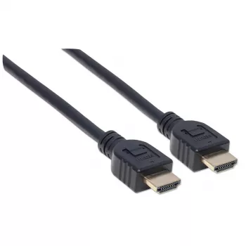 Καλώδιο Manhattan HDMI 4K@60Hz με Ethernet - πιστοποιημένο CL3, 1m, κατάλληλο για εγκατάσταση εντός τοίχου, για όλες τις εφαρμογές 4K και 1080p/HD – αναβαθμίστε τώρα ή κρατήστε το έτοιμο όταν το χρειαστείτε, αρσενικό σε αρσενικό, μαύρο, Ultra HD 4k x 2k, εφ' όρου ζωής εγγύηση, Premium High Speed