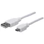 Manhattan 324069 Καλώδιο Hi-Speed USB 2.0, USB-A σε Micro-USB, αρσενικό σε αρσενικό, 1,8 m, λευκό