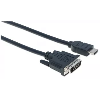 Καλώδιο Manhattan HDMI σε DVI-D 24+1, 3m, αρσενικό σε αρσενικό, μαύρο, Dual Link, συμβατό με DVD-D, εφ' όρου ζωής εγγύηση, αντιστοιχεί σε HDDVIMM3M