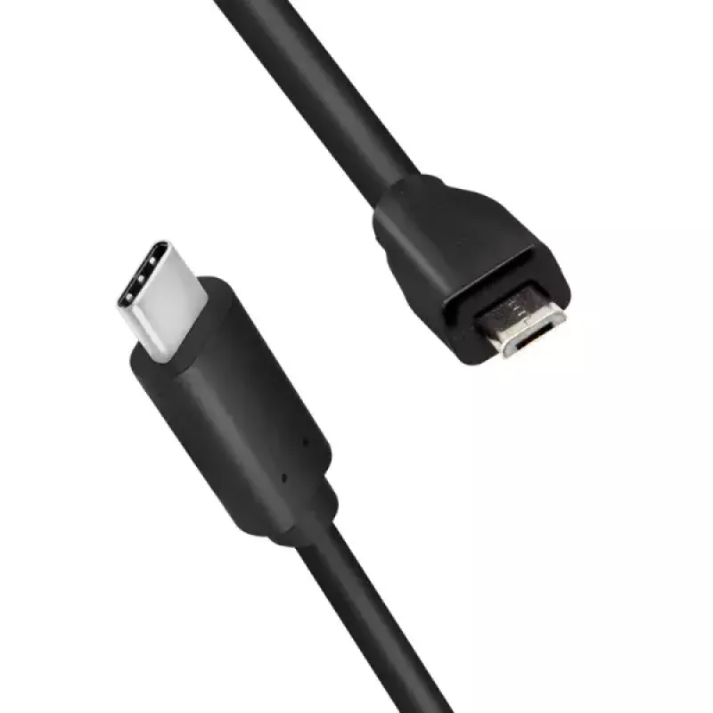 LogiLink CU0196 Καλώδιο USB USB 2.0 0,5 m USB-C Micro-USB B μαύρο