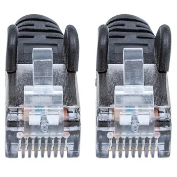 Καλώδιο δικτύου patch INTELLINET, Cat6, 5 m, μαύρο, χαλκός, S/FTP, LSOH/LSZH, PVC, RJ45, επιχρυσωμένες επαφές, προστατευτικό κάλυμμα κατά του τσακίσματος, εφ' όρου ζωής εγγύηση