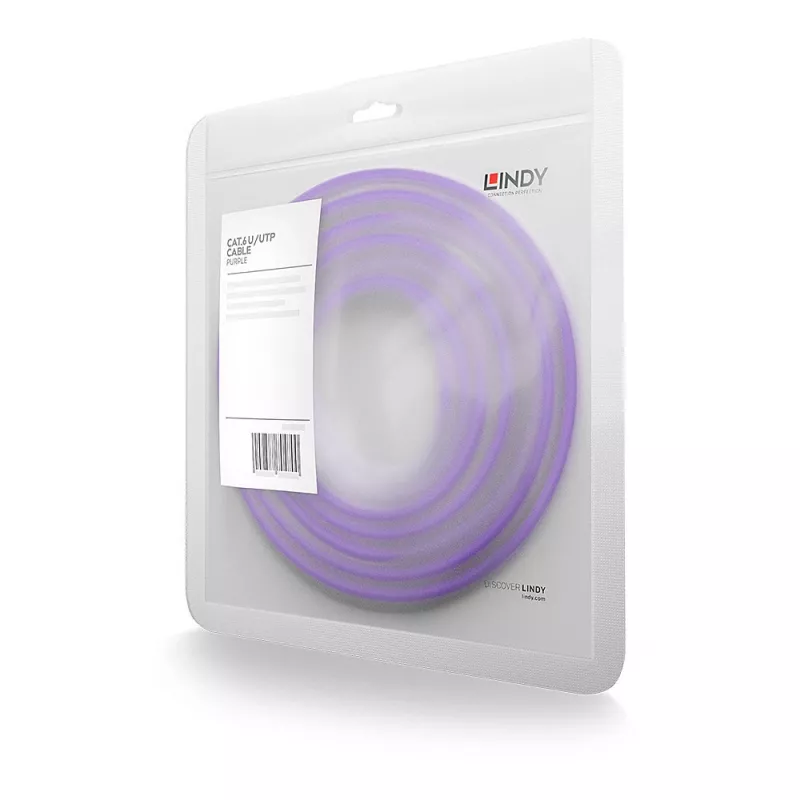 Καλώδιο δικτύου Lindy 2m CAT6 RJ-45 U/UTP μοβ