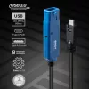 Καλώδιο USB Lindy 43381 USB 3.2 Gen 1 (3.1 Gen 1) 8 m USB C USB A μαύρο, μπλε