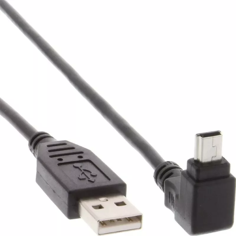 Καλώδιο Techly USB 2.0 A βύσμα / Mini B βύσμα 90 ° 1,8 m μαύρο ICOC MUSB-AA-018ANG