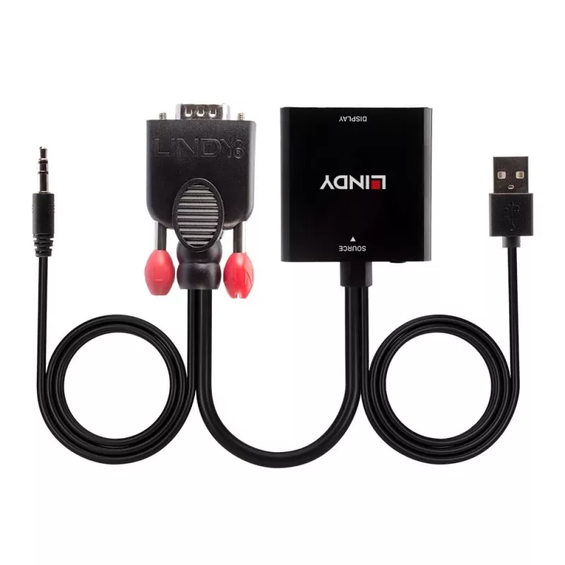 Μετατροπέας VGA και ήχου σε HDMI Lindy 38284