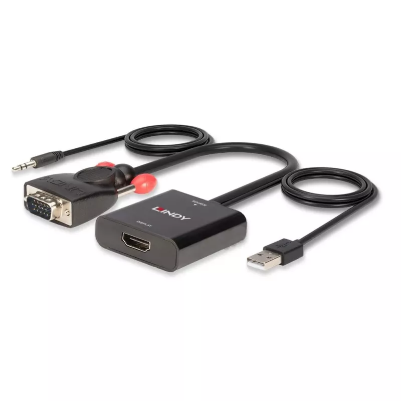 Μετατροπέας VGA και ήχου σε HDMI Lindy 38284