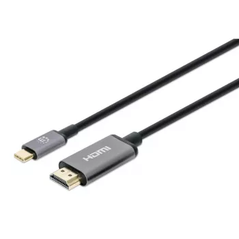 Καλώδιο Manhattan USB-C σε HDMI, 4K@60Hz, 2m, Μαύρο, Βύσμα αρσενικό σε Βύσμα αρσενικό, Τριετής εγγύηση, Αντιστοιχεί σε CDP2HD2MBNL