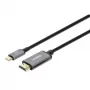 Manhattan 153607 καλώδιο USB-C σε HDMI, αρσενικό–αρσενικό, διπλή θωράκιση, 2 m, μαύρο/ασημί