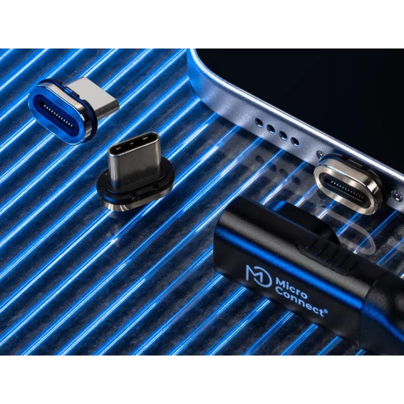 USB4 Magnetic Plug MicroConnect MC-LS-USB4MP2S — Καλώδιο USB4, 40 Gbit/s δεδομένα, 100 W Power Delivery