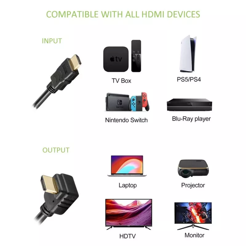 Techly 5m High Speed Καλώδιο HDMI με Ethernet A/A M/M Γωνιακό Μαύρο ICOC HDMI-LE-050