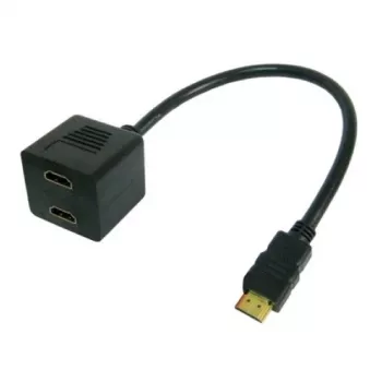 Techly ICOC-HDMI-F-002 Καλώδιο HDMI 0,3 m HDMI Type-A (Standard) 2 x HDMI Type-A (Standard) Μαύρο
