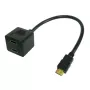 Techly ICOC-HDMI-F-002 Καλώδιο HDMI 0,3 m HDMI Type-A (Standard) 2 x HDMI Type-A (Standard) Μαύρο