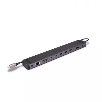 Lindy DST-Mini XT 810, USB-C Mini Docking Station για laptop με μονή οθόνη (8K) ή διπλή οθόνη (4K60) και φόρτιση διέλευσης 100W