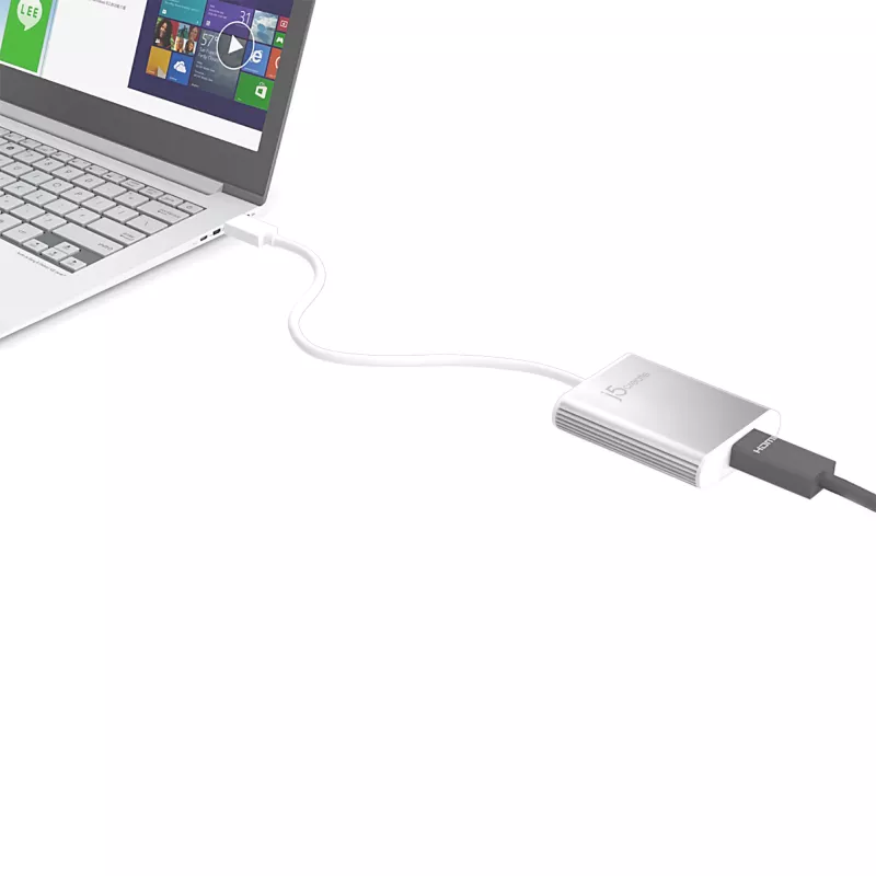 j5create JUA354 USB 3.0 σε 4K HDMI Προσαρμογέας οθόνης Ασημί