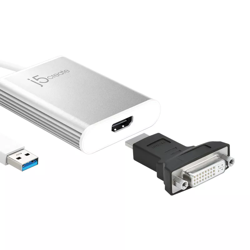 j5create JUA354 USB 3.0 σε 4K HDMI Προσαρμογέας οθόνης Ασημί