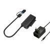 Conceptronic ABBY21B Προσαρμογέας USB 3.0 SATA με τροφοδοτικό, 2,5 ίντσες/3,5 ίντσες SATA HDD/SSD, Καλώδιο 2-in-1 USB-C/A