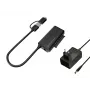 Conceptronic ABBY21B Προσαρμογέας USB 3.0 SATA με τροφοδοτικό, 2,5 ίντσες/3,5 ίντσες SATA HDD/SSD, Καλώδιο 2-in-1 USB-C/A