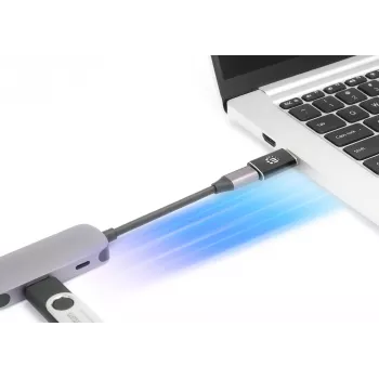 Προσαρμογέας Manhattan USB-C σε USB-A, υποδοχή θηλυκή σε βύσμα αρσενικό, 10 Gbit/s (USB 3.2 Gen2 aka USB 3.1), SuperSpeed+ USB, μαύρο, εφ' όρου ζωής εγγύηση