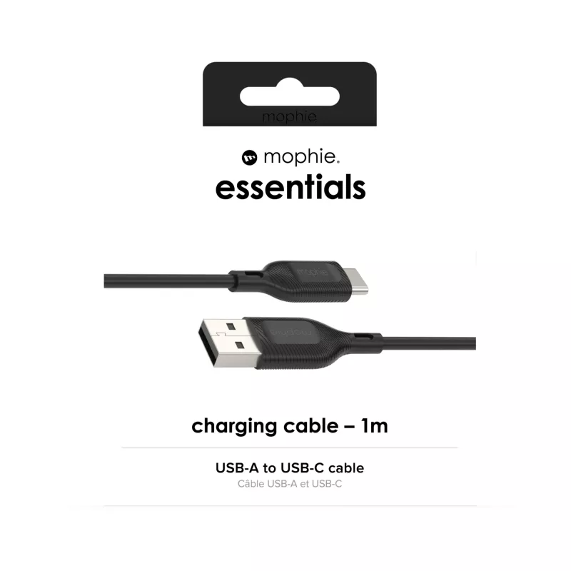 Mophie Essentials Καλώδιο φόρτισης | 1 m καλώδιο USB USB 2.0 USB A σε USB C μαύρο