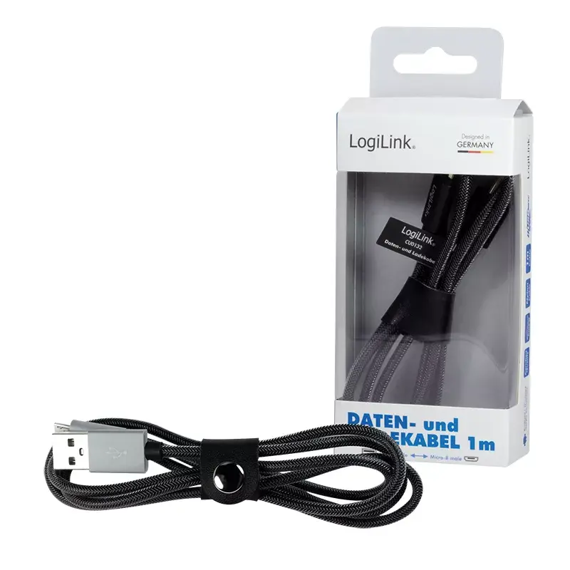 Καλώδιο USB LogiLink CU0132 1m USB A Micro-USB A γκρι