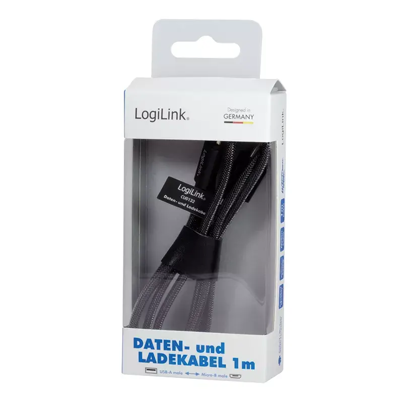 Καλώδιο USB LogiLink CU0132 1m USB A Micro-USB A γκρι