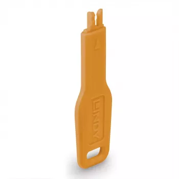 Κλειδί θύρας RJ45 Lindy Port Lock πορτοκαλί Μοντέλο 47896 — Μηχανικό κλειδί ασφαλείας για κλειδαριές θυρών δικτύου