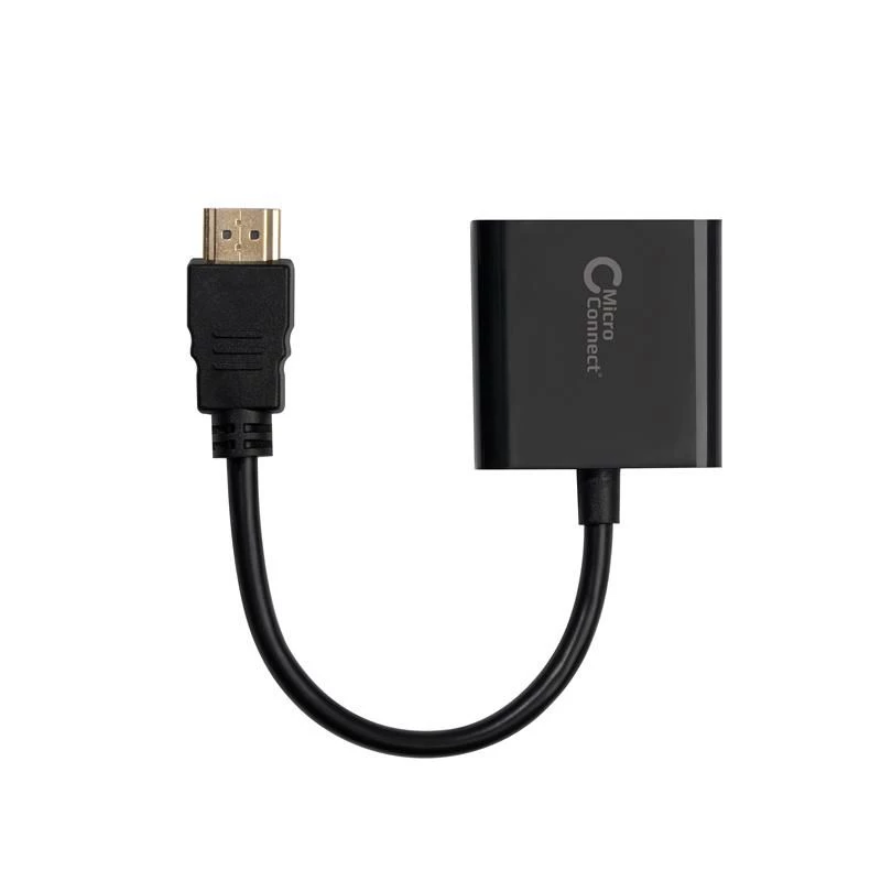 MicroConnect HDMVGA1B αντάπτορας HDMI σε VGA, HDMI τύπου A αρσενικό σε VGA (D-Sub) θηλυκό, 0,15 m, μαύρος