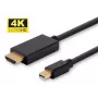 Microconnect MDPHDMI1B-4K Προσαρμογέας καλωδίου βίντεο 1 m Mini DisplayPort HDMI Type A (Standard) μαύρο
