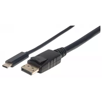 Καλώδιο Manhattan USB-C σε DisplayPort, 4K@60Hz, 1 m, αρσενικό σε αρσενικό, μαύρο, μη αμφίδρομο, τρία χρόνια εγγύηση, αντίστοιχο με CDP2DP1MBD