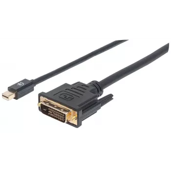 Καλώδιο Manhattan Mini DisplayPort 1.2a σε DVI-D 24+1, 1080p@60Hz, 1,8 m, αρσενικό σε αρσενικό, συμβατό με DVD-D, μαύρο, εφ' όρου ζωής εγγύηση