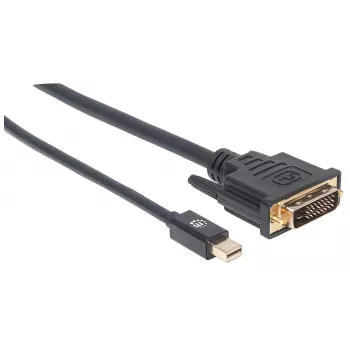 Καλώδιο Manhattan Mini DisplayPort 1.2a σε DVI-D 24+1, 1080p@60Hz, 1,8 m, αρσενικό σε αρσενικό, συμβατό με DVD-D, μαύρο, εφ' όρου ζωής εγγύηση