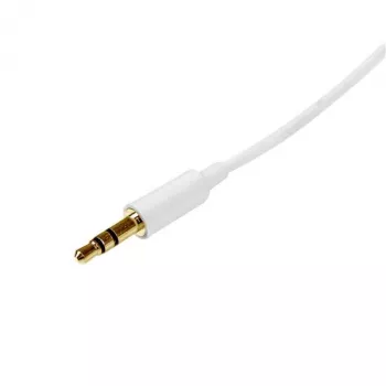 StarTech.com Λευκό λεπτό στερεοφωνικό καλώδιο ήχου 3,5 mm 1m – βύσμα αρσενικό σε βύσμα αρσενικό