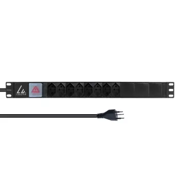 Πολύπριζο rack Lanview 19 ιντσών 1U 10A, 8x ελβετικού τύπου T13 (LVR-2MCH-SW-CH8)
