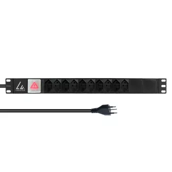 Πολύπριζο rack Lanview 19 ιντσών 1U 10A, 10x ελβετικού τύπου T13 (LVR-2MCH-SW-CH10)
