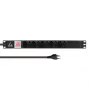 Πολύπριζο rack Lanview 19 ιντσών 1U 10A, 10x ελβετικού τύπου T13 (LVR-2MCH-SW-CH10)