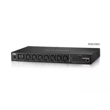 ATEN PE8208G eco PDU, διαχειριζόμενο & με μέτρηση ανά πρίζα, 8 πρίζες (7x C13, 1x C19), 16A, 1U