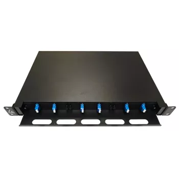 Lanview LVO-101010 fiber optic sliding panel ODF, LC SM OS2, 12 cores, 1U