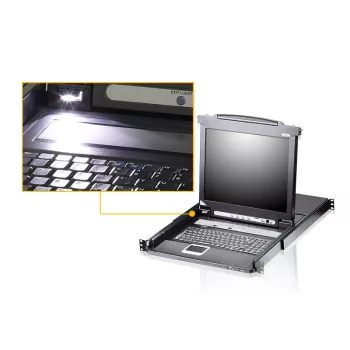 Κονσόλα rack ATEN CL5708M 43,2 cm (17 ίντσες) 1280 x 1024 Pixel μέταλλο, πλαστικό μαύρο 1U
