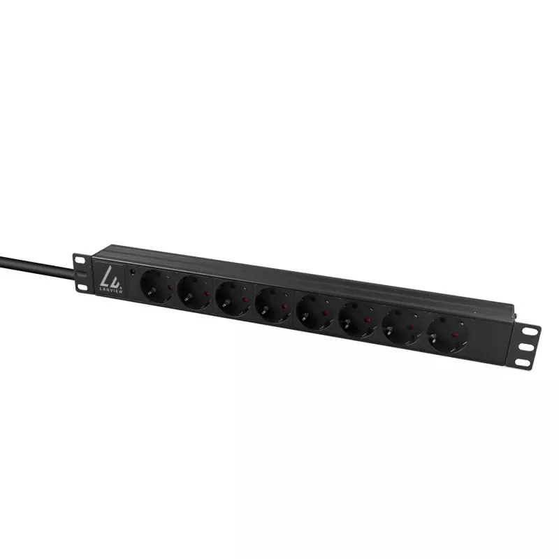 Μονάδα διανομής ισχύος (PDU) Lanview LVR-2MSCH-LIC-SCH8 8 έξοδοι AC 1U μαύρο