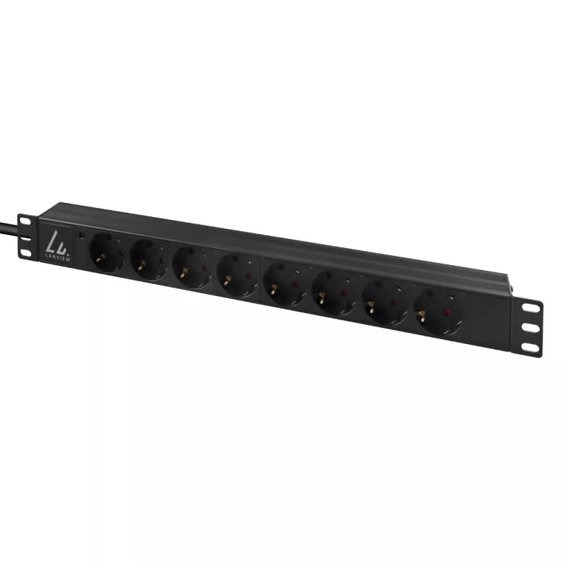 Μονάδα διανομής ισχύος (PDU) Lanview LVR-3MIEC-LIC-SCH8 8 έξοδοι AC 1U μαύρο