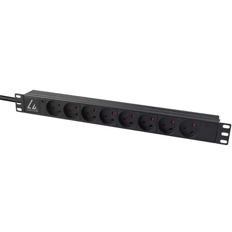 Μονάδα διανομής ισχύος (PDU) Lanview LVR-2MDK-LIC-DK8 8 έξοδοι AC 1U μαύρο