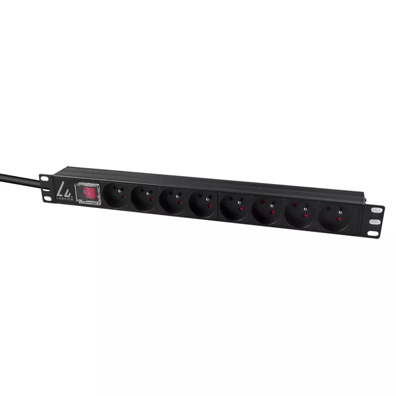 Μονάδα διανομής ισχύος (PDU) Lanview LVR-2MSCH-SW-C13-8 8 έξοδοι AC 1U μαύρο