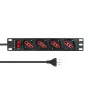 Πολύπριζο Lanview LVR-2MIT-SW-IT4 1U μαύρο καλώδιο 2m