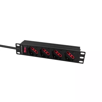 Πολύπριζο Lanview LVR-2MIT-SW-IT4 1U μαύρο καλώδιο 2m