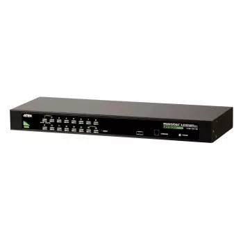 ATEN 16-Port USB/PS2 VGA KVM-Switch, 2048 x 1536 Pixel, QXGA, Τοποθέτηση σε Rack, 6,5 W, 1U, Μαύρο