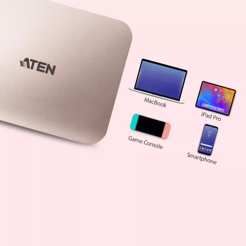 USB-C σε USB 2.0 Interface-Hub ATEN UH3235 — είσοδος Type-C, πολλαπλές θύρες USB-A, ασημί