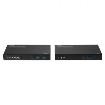 Πομποδέκτης δικτύου Lindy 100m Cat.6A 2 Host USB 3.2 Gen 1 & HDMI 4K60